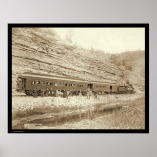 Póster People Outside Train near Hot Springs SD 1891