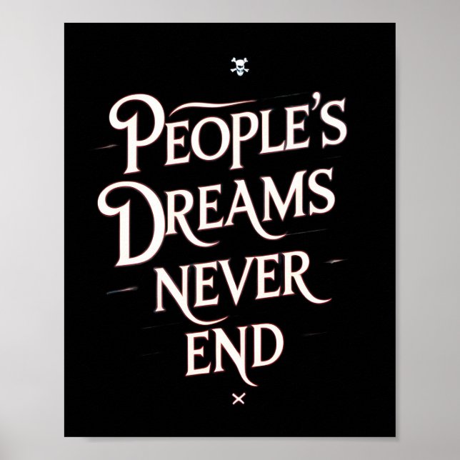 Póster People’s Dreams Never End – Motivational Anime Quo (Frente)