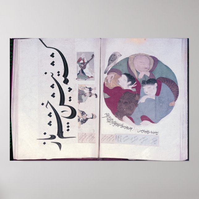 Póster People sleeping and calligraphy (Frente)