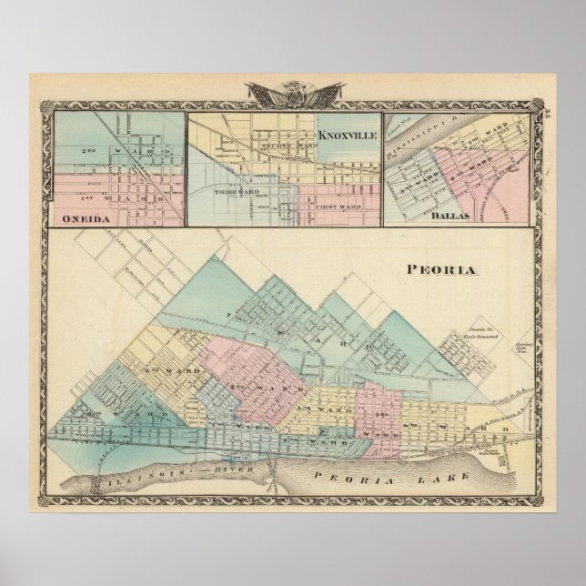 Póster Peoria, Oneida, Knoxville y Dallas (Frente)