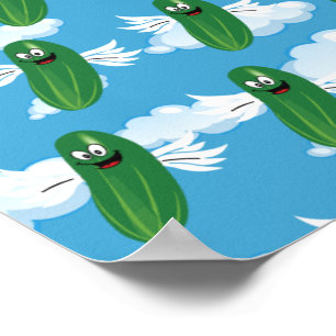 Póster Pepinillos De Pepino Divertidos Humor De Comida Fa