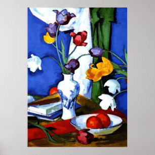 Póster Peploe - Tulipanes y fruta