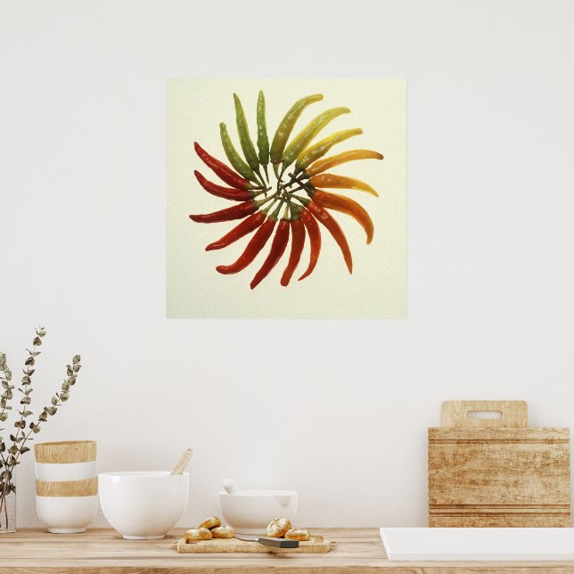 Póster Peppers de Chili Caliente (Cocina)