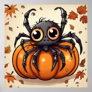 Póster Pequeña araña de Halloween