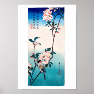 Póster Pequeña Ave En La Sucursal De Sakura Hiroshige Bel