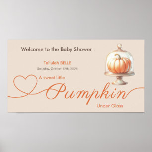 Póster Pequeña Baby Shower de calabaza - Elegancia de oto