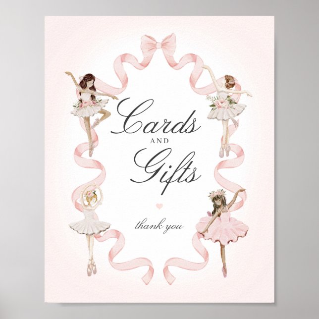 Póster Pequeña Ballerina Tarjetas y Regalos Rótulo de cum (Frente)