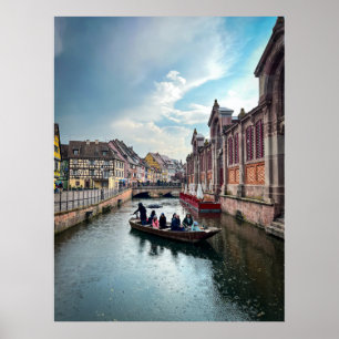 Póster Pequeña barca del río Venecia