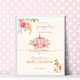Póster Pequeña bienvenida de la Chica rosa Baby Shower de