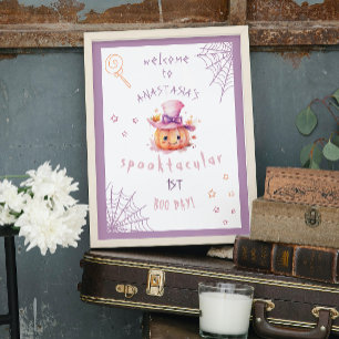 Póster Pequeña boo Casi Cumpleaños de niña de Halloween