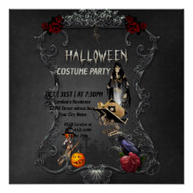 Pequeña bruja de esqueleto y cuervo