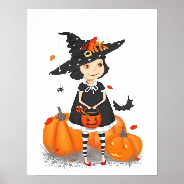 Póster Pequeña Bruja de Halloween (Frente)