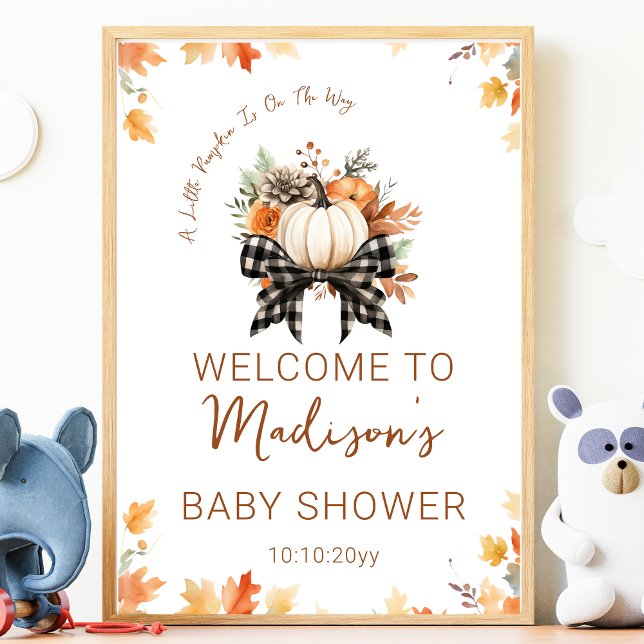 Póster Pequeña Calabaza Baby Shower Floral & Placer Bienv (Subido por el creador)