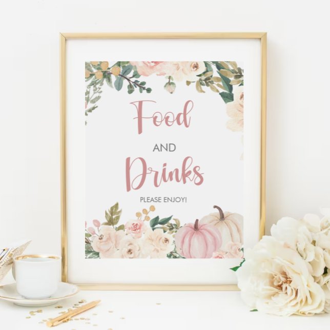 Póster Pequeña calabaza Baby Shower Rótulo de comida y be (Subido por el creador)