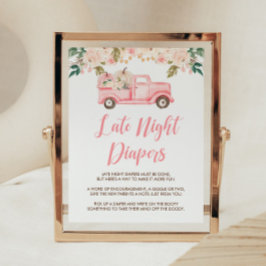 Póster Pequeña calabaza Baby Shower Rótulo de pañales noc