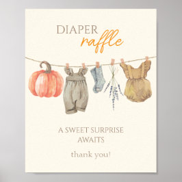 Póster Pequeña Calabaza Cae Ropa Chica Diaper Raffle