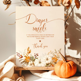 Póster Pequeña calabaza Caída de rifa de pañales