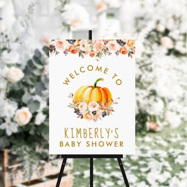 Póster pequeña calabaza dorado sonoro bebé ducha bienveni (Subido por el creador)