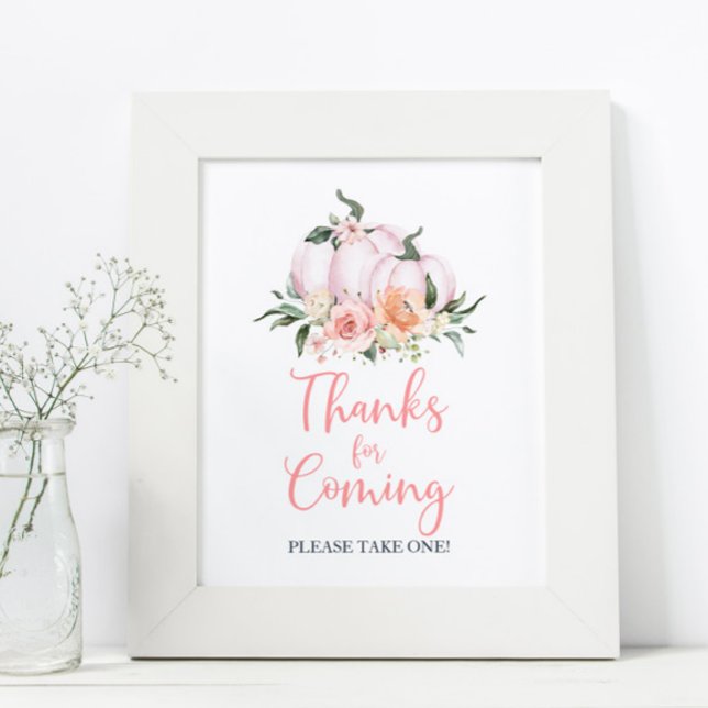 Póster Pequeña calabaza floral de otoño gracias por venir (Subido por el creador)