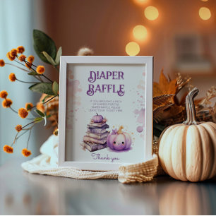 Póster Pequeña calabaza Halloween Baby Shower Diaper raff