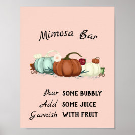 Póster Pequeña calabaza Mimosa Bar Baby Shower