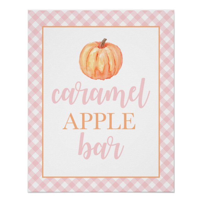 Póster Pequeña Calabaza Pastel Rosa Caída Comida de cumpl (Anverso)