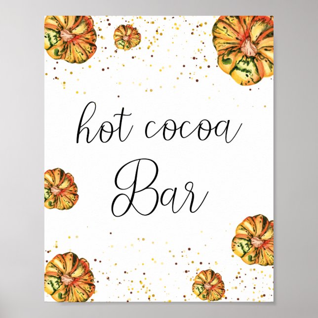 Póster Pequeña calabaza Poster de bar de chocolate calien (Frente)