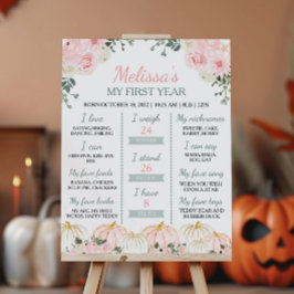Póster Pequeña Calabaza Primer Rótulo de cumpleaños