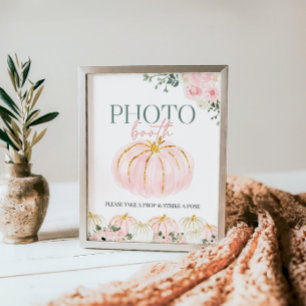 Póster Pequeña Calabaza Primer Rótulo Fotoboth de Cumplea