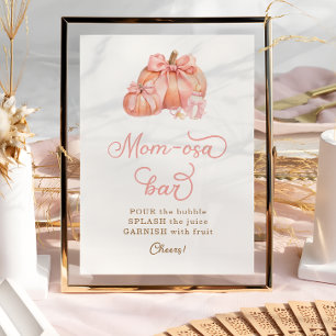 Póster Pequeña Calabaza Rosada Baby Shower Mom-osa
