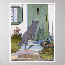 Póster Pequeña Caperucita Roja: Lobo en la puerta