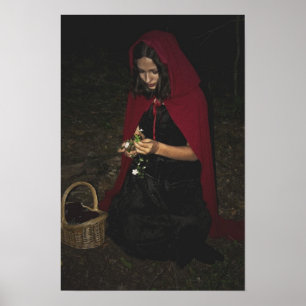 Póster Pequeña Caperucita Roja Reuniendo Flores