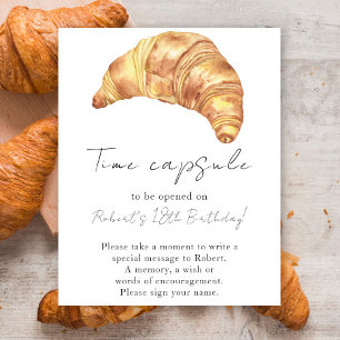 Póster Pequeña cápsula del tiempo croissant 1º cumpleaños