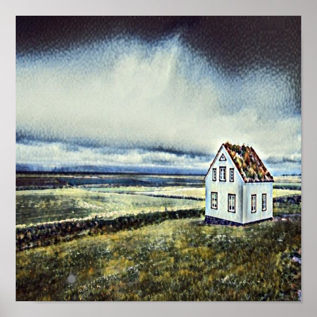Póster Pequeña casa distante solitaria (Frente)