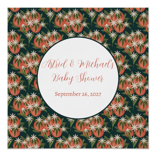 Póster Pequeña Cementina Cutie| Citrus Theme Baby Shower (Anverso)