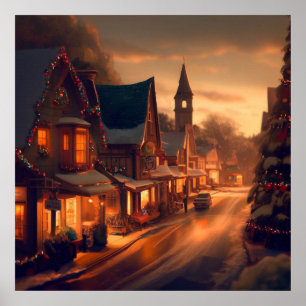 Póster Pequeña ciudad de navidades 1