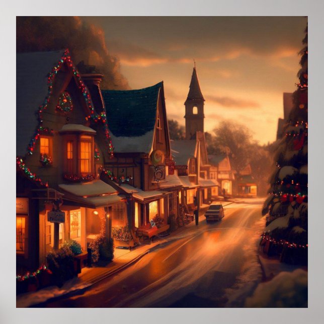 Póster Pequeña ciudad de navidades 1 (Frente)
