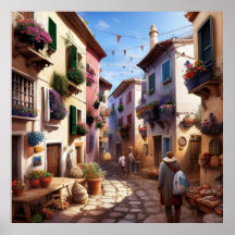 Pequeña ciudad turística pequeñas calles comercial