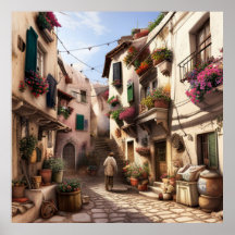 Pequeña ciudad turística pequeñas calles comercial