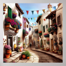 Pequeña ciudad turística pequeñas calles tiendas d