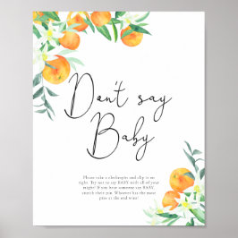 Póster Pequeña corbata No digas bebé