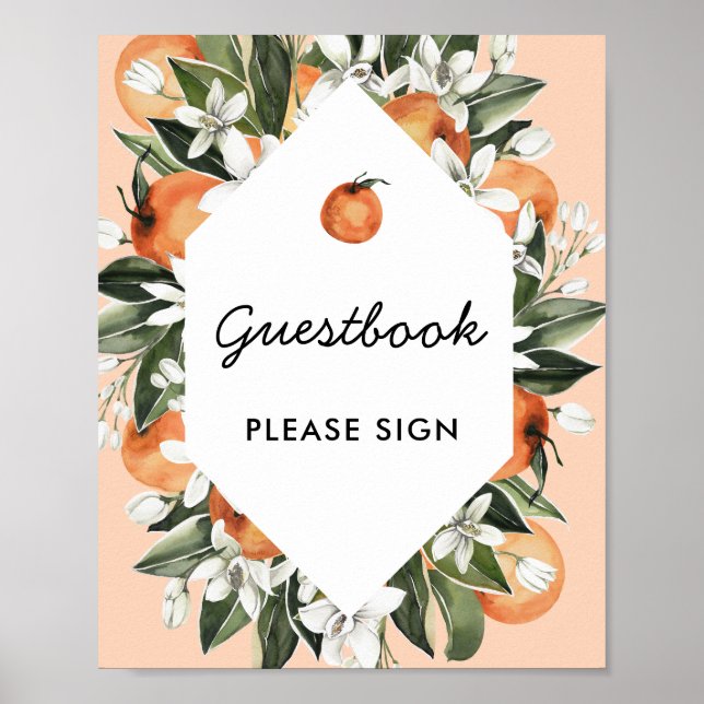 Póster Pequeña Cutie Baby Shower Guestbook Rótulo (Frente)