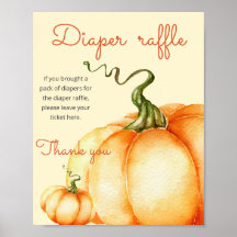 Pequeña ducha de bebé de calabaza Poster de rifa d
