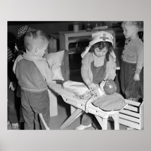 Póster Pequeña enfermera, 1943. Foto antigua