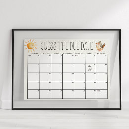 Póster Pequeña enfermera de granja Baby Shower Adivinar R