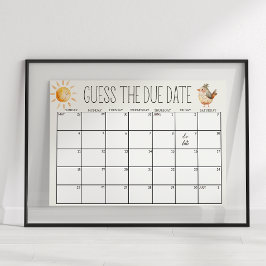 Póster Pequeña enfermera de granja Baby Shower Adivinar R