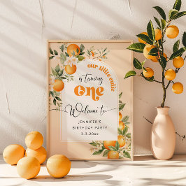 Póster Pequeña fiesta de cumpleaños del cítrico 1