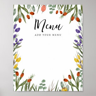 Póster Pequeña Flor De Flor En El Camino Al Menú Caer