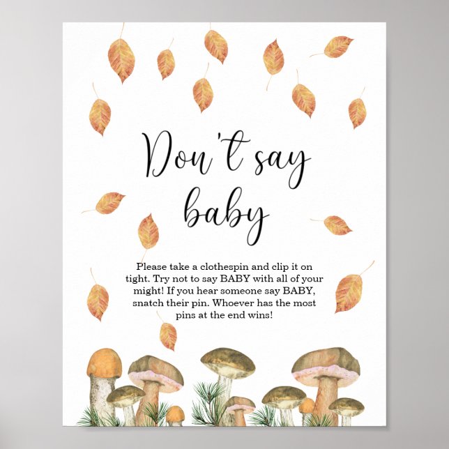 Póster Pequeña flora de hongos - No digas bebé  (Frente)