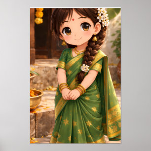Póster Pequeña Grace de verde